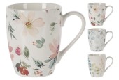 Tasse 350ml en porcelaine osseuse neuve Ø8x10cm à motif floral