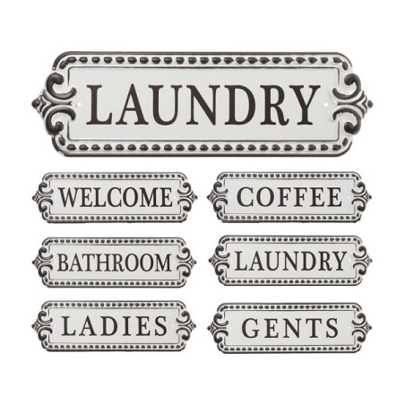 Plaque texte déco murale métal 33x10cm