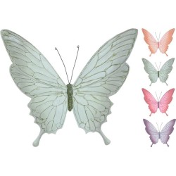 Décoration murale papillon en métal 23,5x19cm