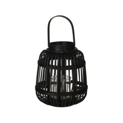 Lanterne bambou 19x24cm noir