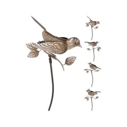 Tuinprikker Vogel Op Stok Bronskleur