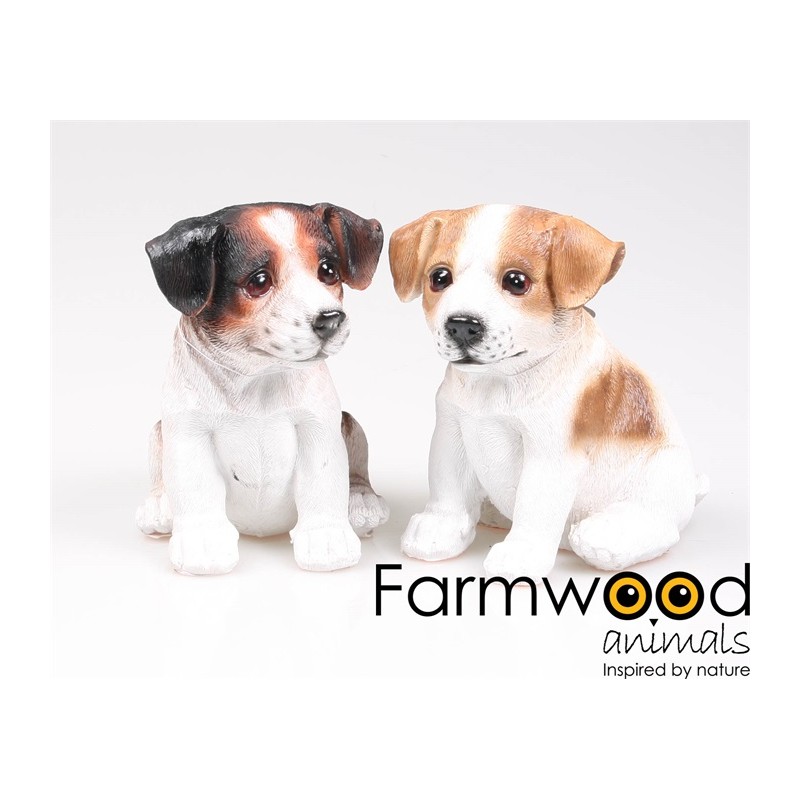 Farmwood Animals Statue de jardin Chien Jack Russel chiot polystone 16cm