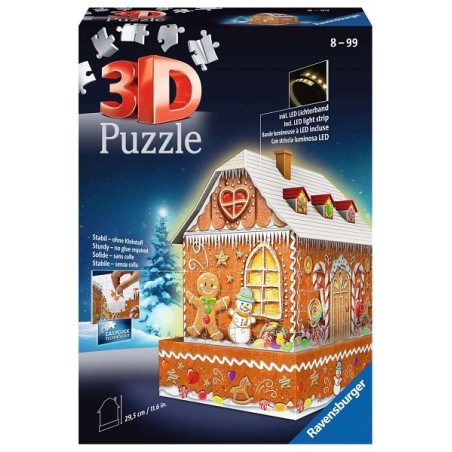 Ravensburger 3D puzzel Gingerbread house 216 stukjes LED