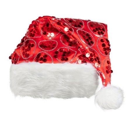 Bonnet de Noël pendant rouge à paillettes 43cm 95% polyester, 5% bonnet