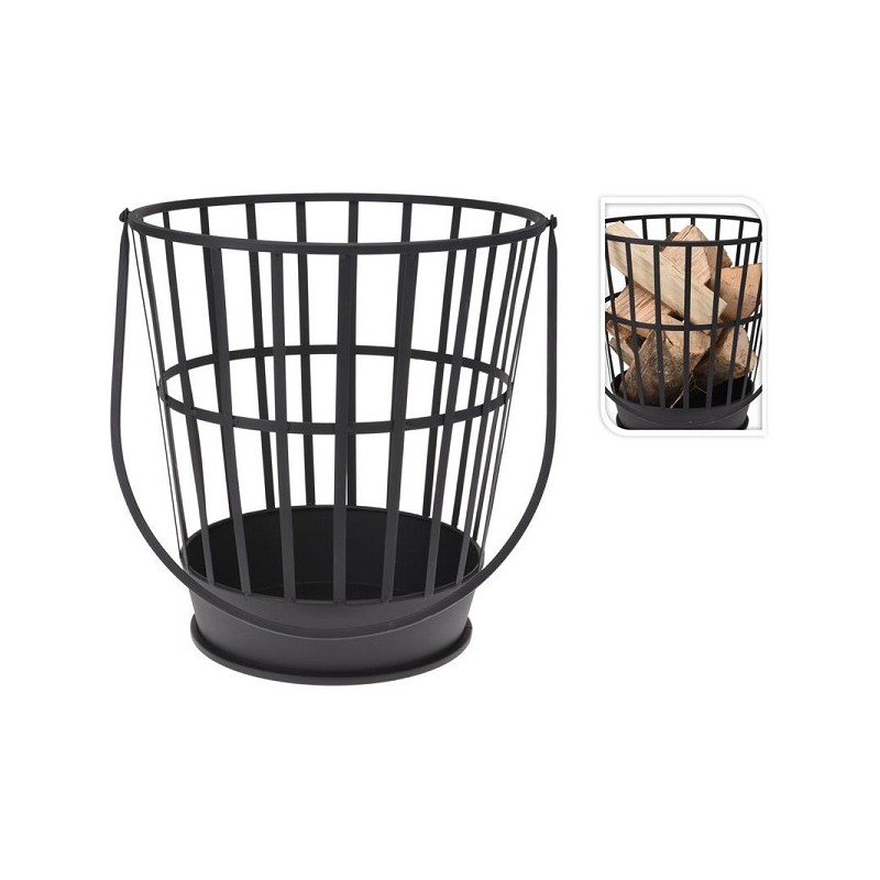 Vuurkorf metaal met hengsel ( exclusief blokken )