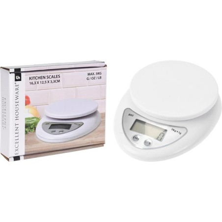 Excellent Houseware Balance de cuisine en plastique blanc
