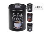 Voorraadblikset 3-delig coffee Ø10x14cm