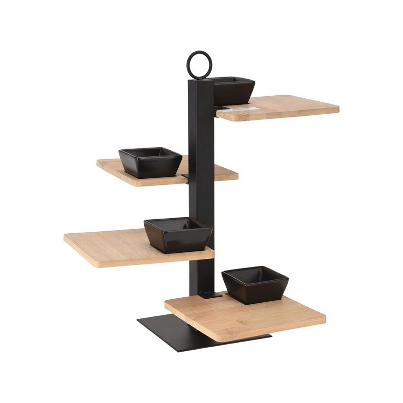 Etagere metaal met bamboe 4-laags