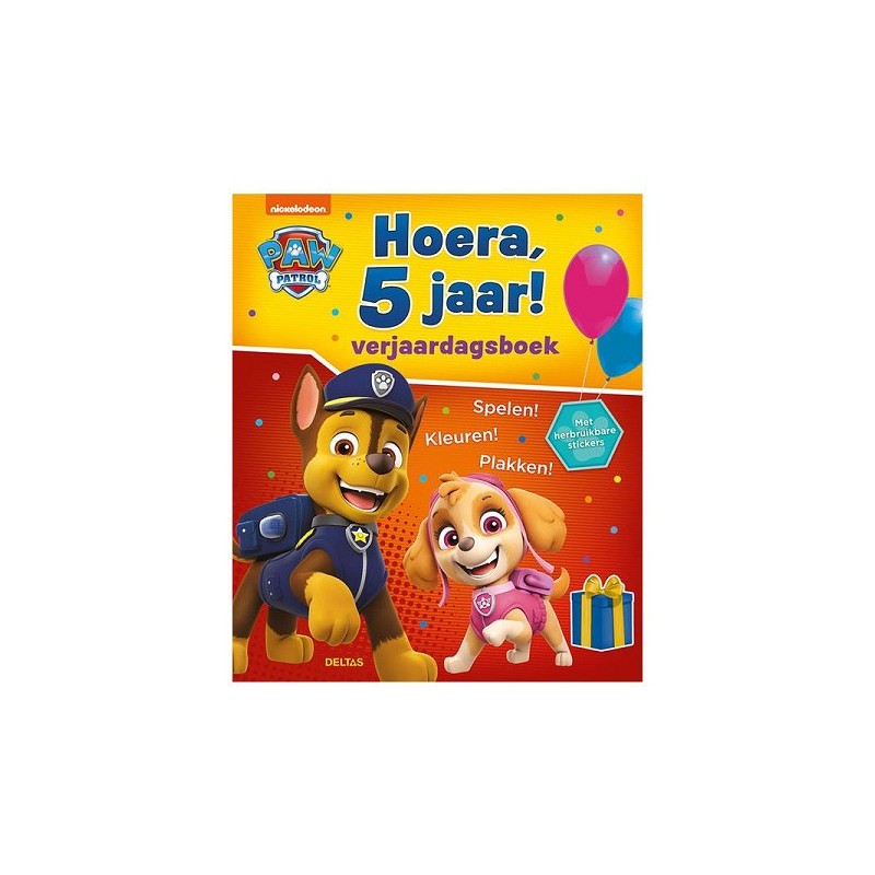 Deltas Paw Patrol Hourra, 5 ans ! Livre d'anniversaire