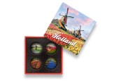 Glasmagneten Holland Tulpenveld 4 in doosje
