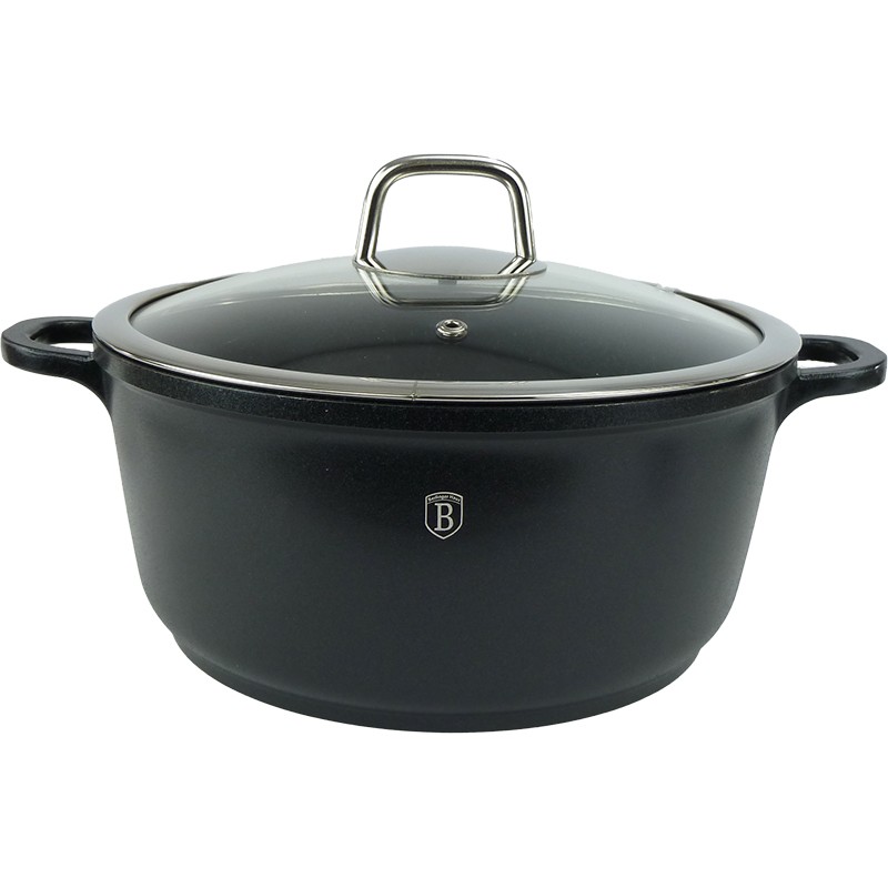 Poêle BerlingerHaus 20 cm avec couvercle en verre Granit Diamond Line