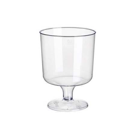 Verres à vin en plastique Papstar avec pied 200ml Ø7,2x10cm transparent en PS recyclable