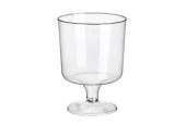 Verres à vin en plastique Papstar avec pied 200ml Ø7,2x10cm transparent en PS recyclable