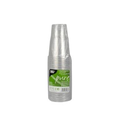 Papstar 25 Drinkbekers PLA "pure" 250ml Ø7,8x11cm glashelder met schuimkraag