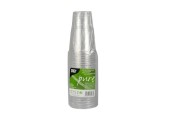 Papstar 25 Gobelets PLA "pur" 250ml Ø7,8x11cm transparent avec tête en mousse