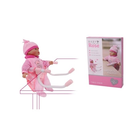 Chaise de table John Toy Baby Rose (convient aux poupées de 35 à 45 cm)