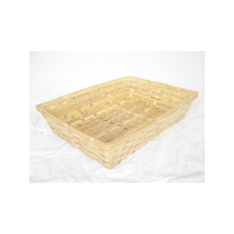 Bamboe scheen mand 40x30x7cm Deze geschenkmand van bamboe is geschikt voor een groot pakket.