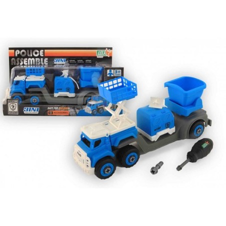 Camion de police 3-en-1 démontable 27cm