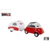 Welly BMW Isetta avec caravane 18,5 cm rétractable