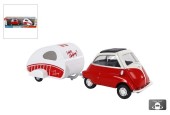 Welly BMW Isetta avec caravane 18,5 cm rétractable