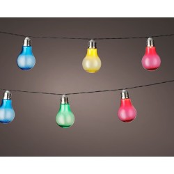 Lumineo LED Solar stringlights Kunststof 10 lampen multikleur Lengte 450cm. Brandt tot 6 uren.
