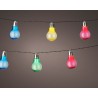 Lumineo LED Solar stringlights Kunststof 10 lampen multikleur Lengte 450cm. Brandt tot 6 uren.