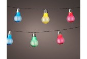 Lumineo LED Solar Stringlights Kunststof 10 Lampen Multikleur Lengte 450cm.