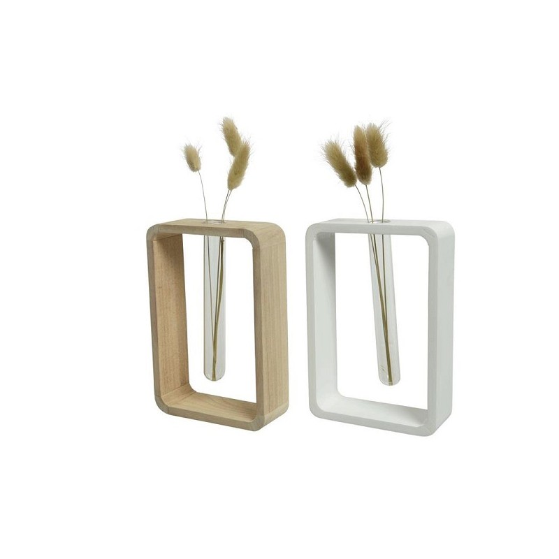 Decoris Vase une fleur mdf L4,5-L12-H18cm (hors fleurs)