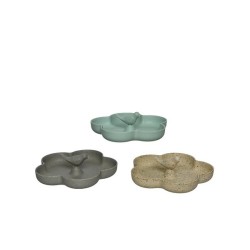 Mangeoire à oiseaux en bambou Decoris avec statue d'oiseau pour usage extérieur L23,3-L22,7-H3,5 cm