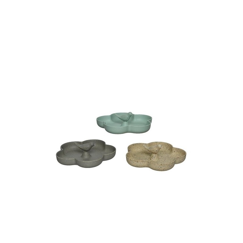 Decoris Vogelvoeder van bamboe met vogel beeld voor buiten L23.3-W22.7-H3.5cm