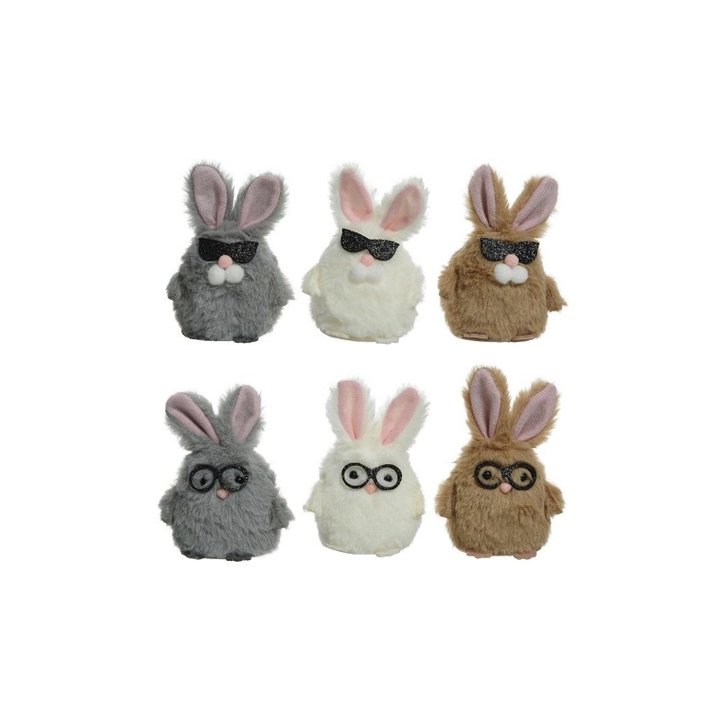 Peluche lapin Decoris L5-L5-H11cm