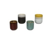 Bougie Decoris Citronnelle en pot céramique Ø7-H7,8cm