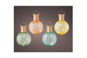 Lumineo LED Solar bulb gekleurd  Ø8-H11cm 4LED