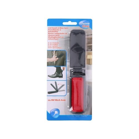 Pluisborstel & schoenlepel 2-in-1 op kaart 19x3,5cm