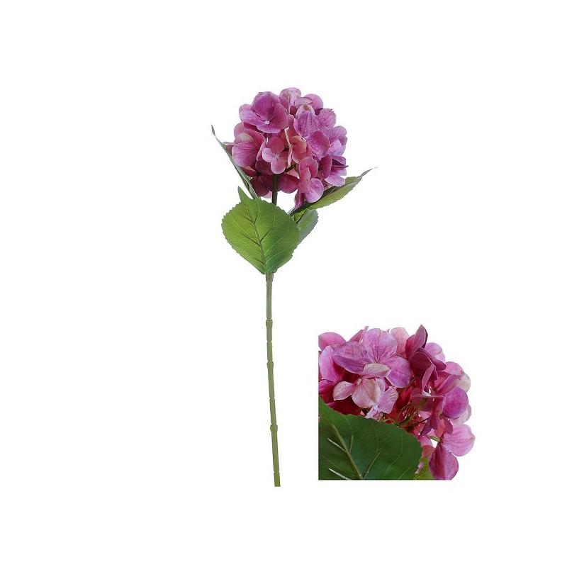 Hortensia kunststof 66cm Roze