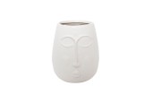 Vase visage blanc Birlik 22cm en céramique