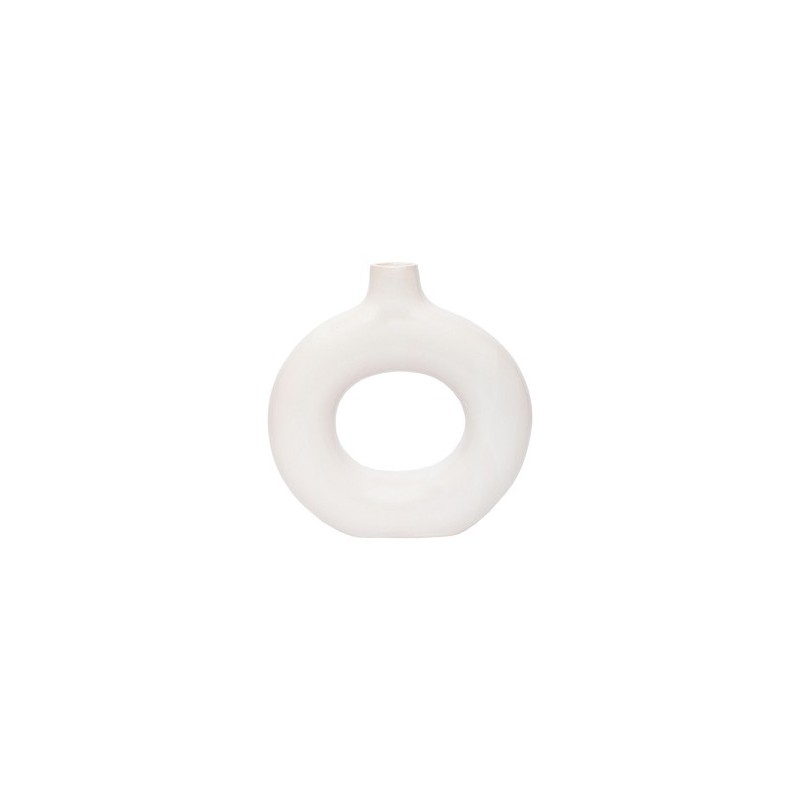 Vase Mandal blanc 21cm en céramique