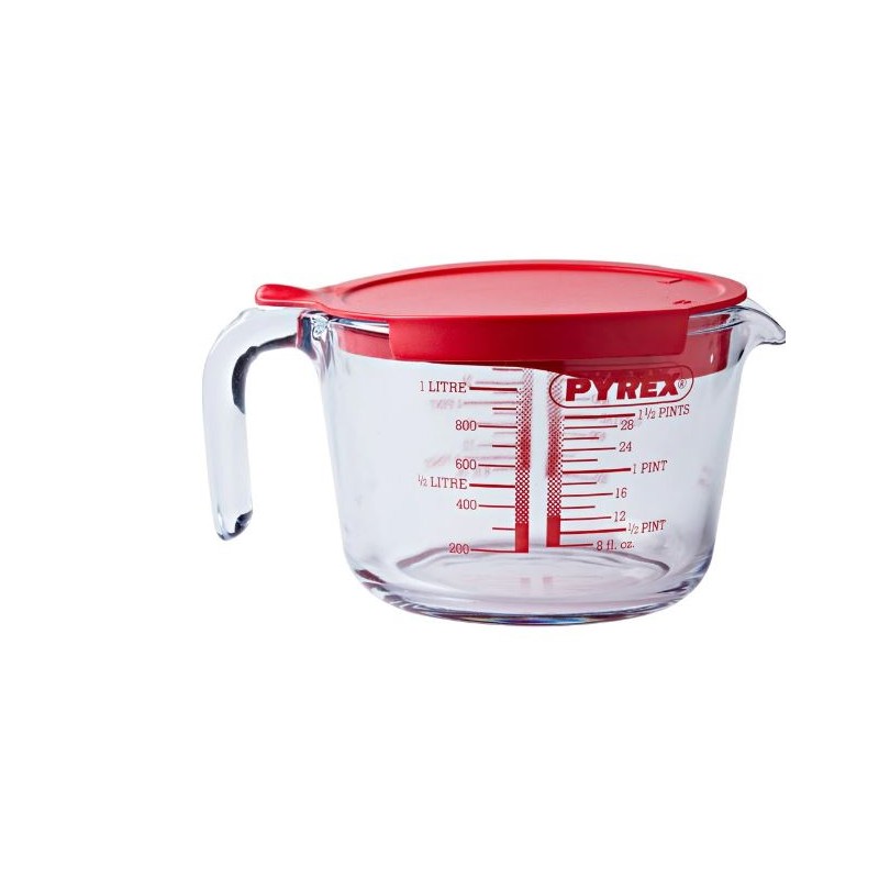 Tasse à mesurer en Pyrex avec couvercle 1L