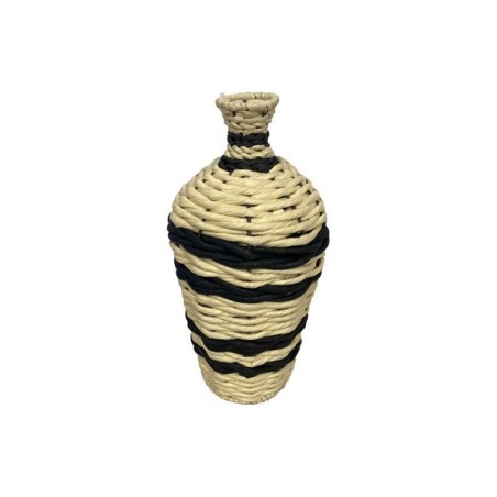 Dijk Natural Collections Vaas Papier touw 18x18x37cm zwart wit