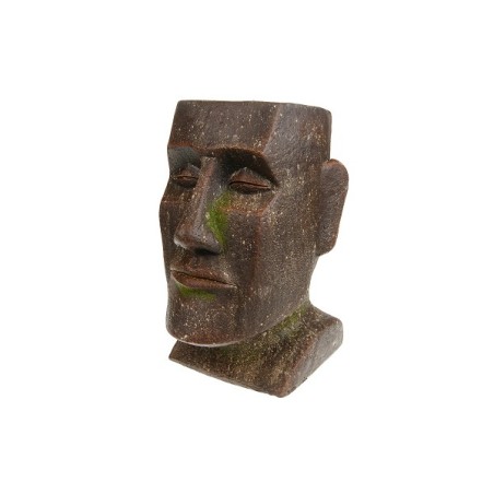 Dijk Natural Collections Pot de fleur face île de Pâques magnésie 25x31x42cm gris adapté à une utilisation en extérieur