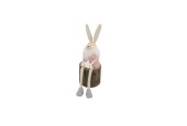 Déco lapin pelucheux assis Ø7xh19,5cm