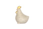 Déco poulet Barba 9x6,5xh11,5cm céramique noir/blanc