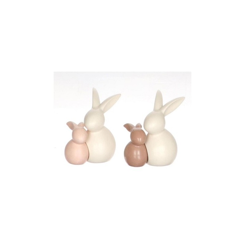 Deco konijntjes Duet 9x5.5xh8cm keramiek