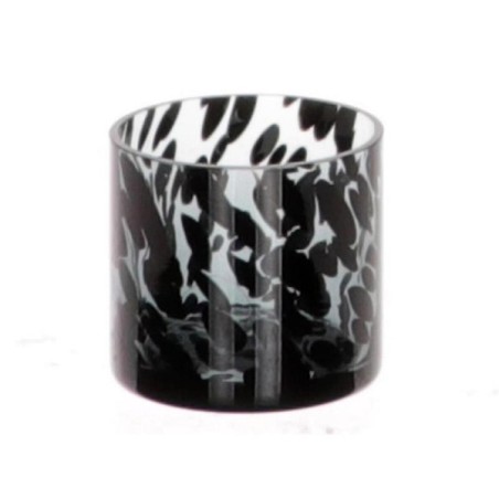 Photophore Panther verre Ø8xh8cm gris