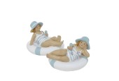 Boltze Home Figurine de natation Moin résine synthétique 11xh7cm