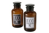 Boltze Home Apothekersfles Milly 1000ml Ø10xh22cm bruin