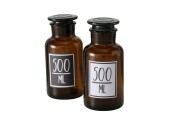 Boltze Home Apothekersfles Milly 500ml Ø8xh18cm bruin