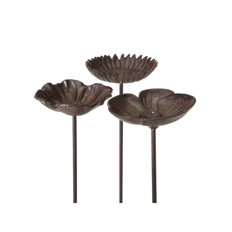 Boltze Home Prise de jardin Fleur en fer h75xØ15cm