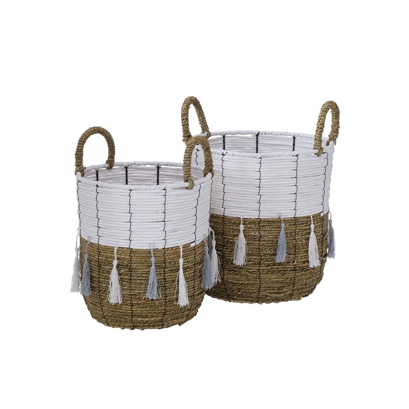 Boltze Home mand  Raola 2-delige set Ø26xh28/Ø30xh31cm