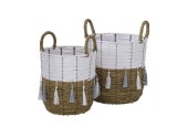 Boltze Home mand  Raola 2-delige set Ø26xh28/Ø30xh31cm